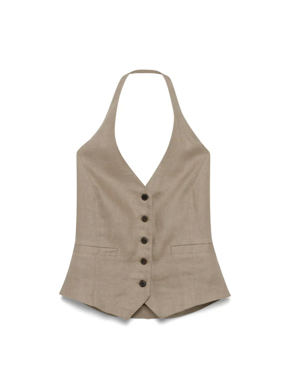 Phoebe Jon Sabrina Halter Linen Vest_SABRINA