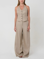 Phoebe Jon Sabrina Halter Linen Vest_SABRINA
