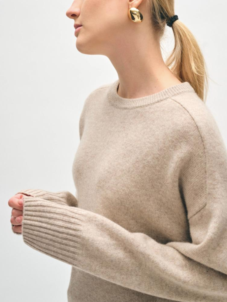 White + Warren Cashmere Saddle Sleeve Crewneck