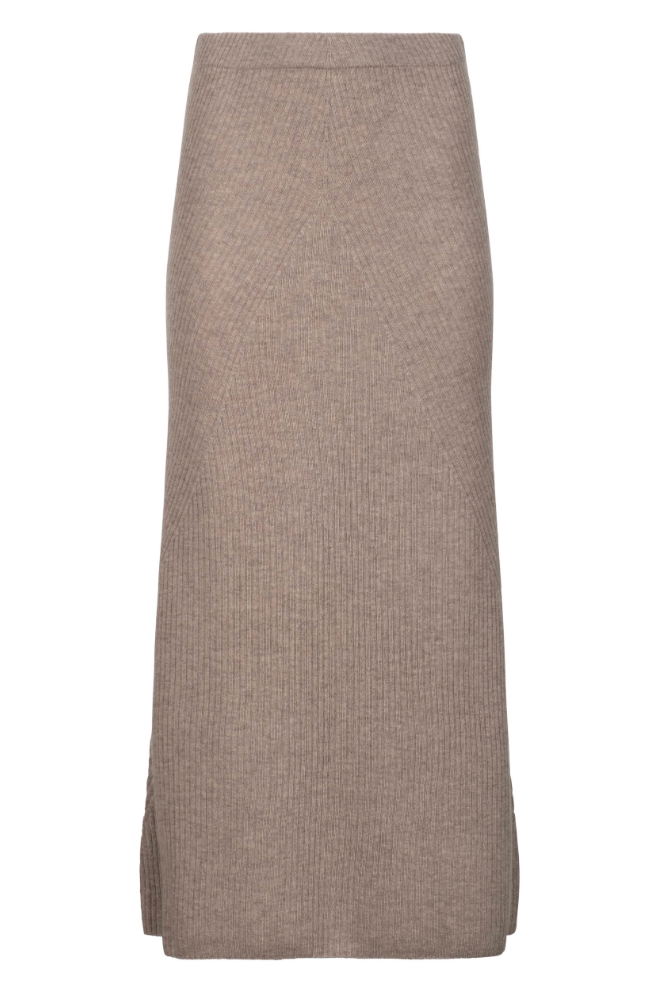 Naadam Wool Cashmere Ribbed Skirt