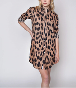 Emily Phillips Cheetah Linen Girlfriend Dress