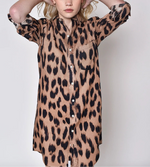 Emily Phillips Cheetah Linen Girlfriend Dress
