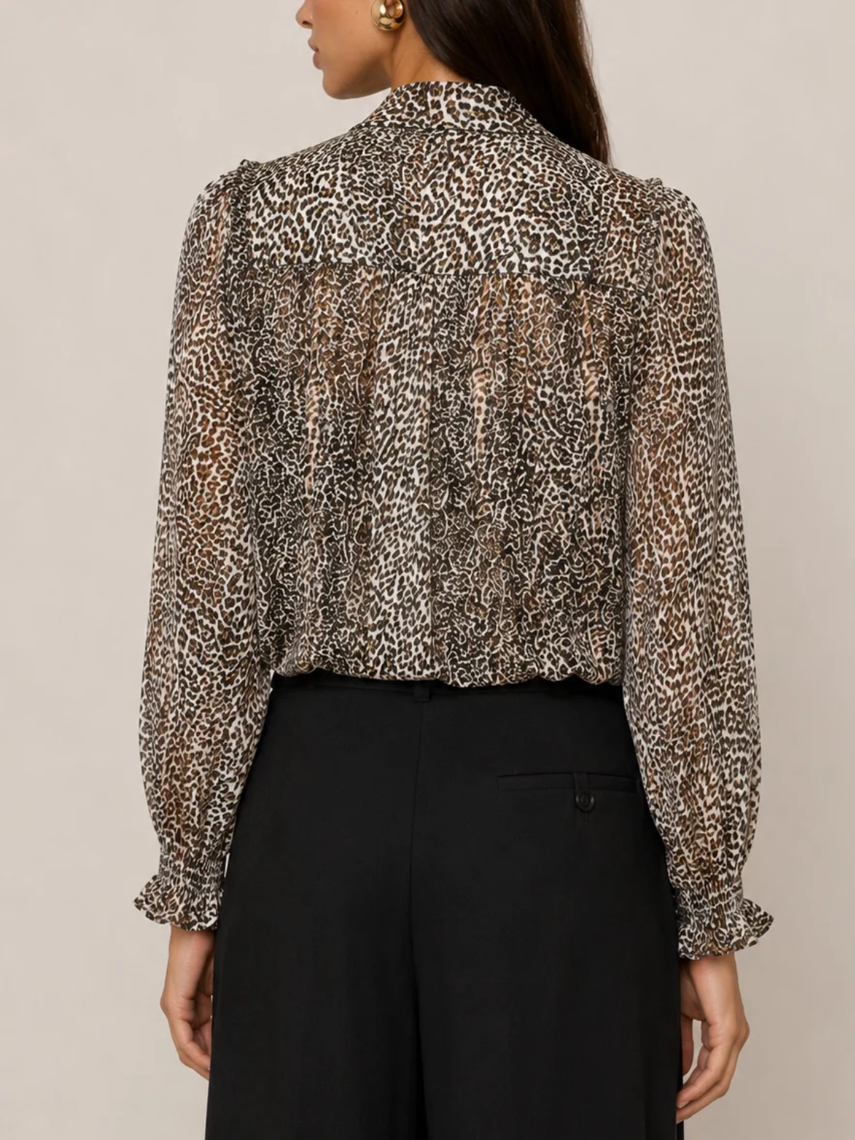 Sea Charlize Print Long Sleeve Bow Top_AW26-007