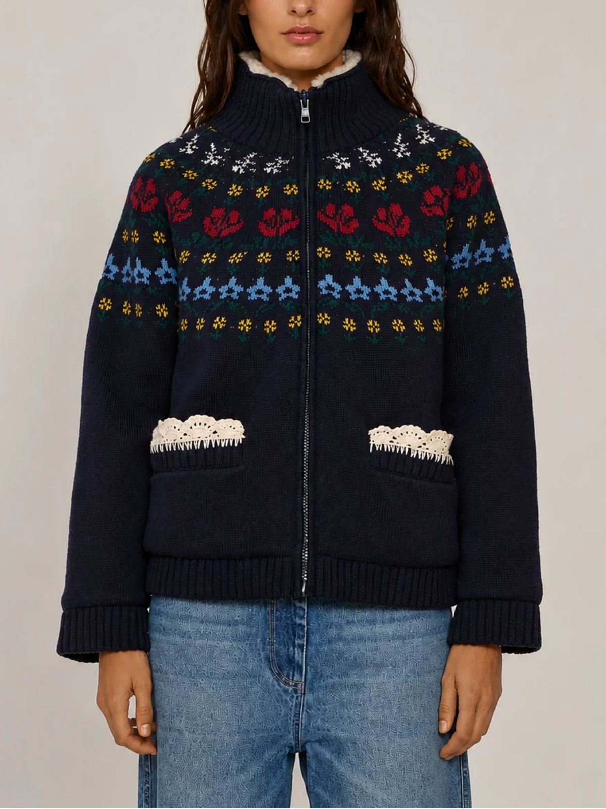 Sea Preston Knit Sherpa Jacket_AW26-115
