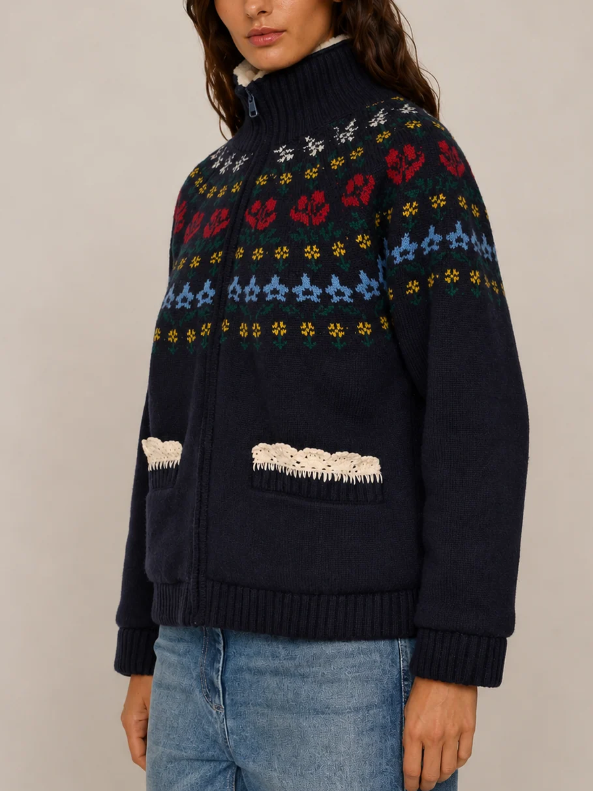 Sea Preston Knit Sherpa Jacket_AW26-115