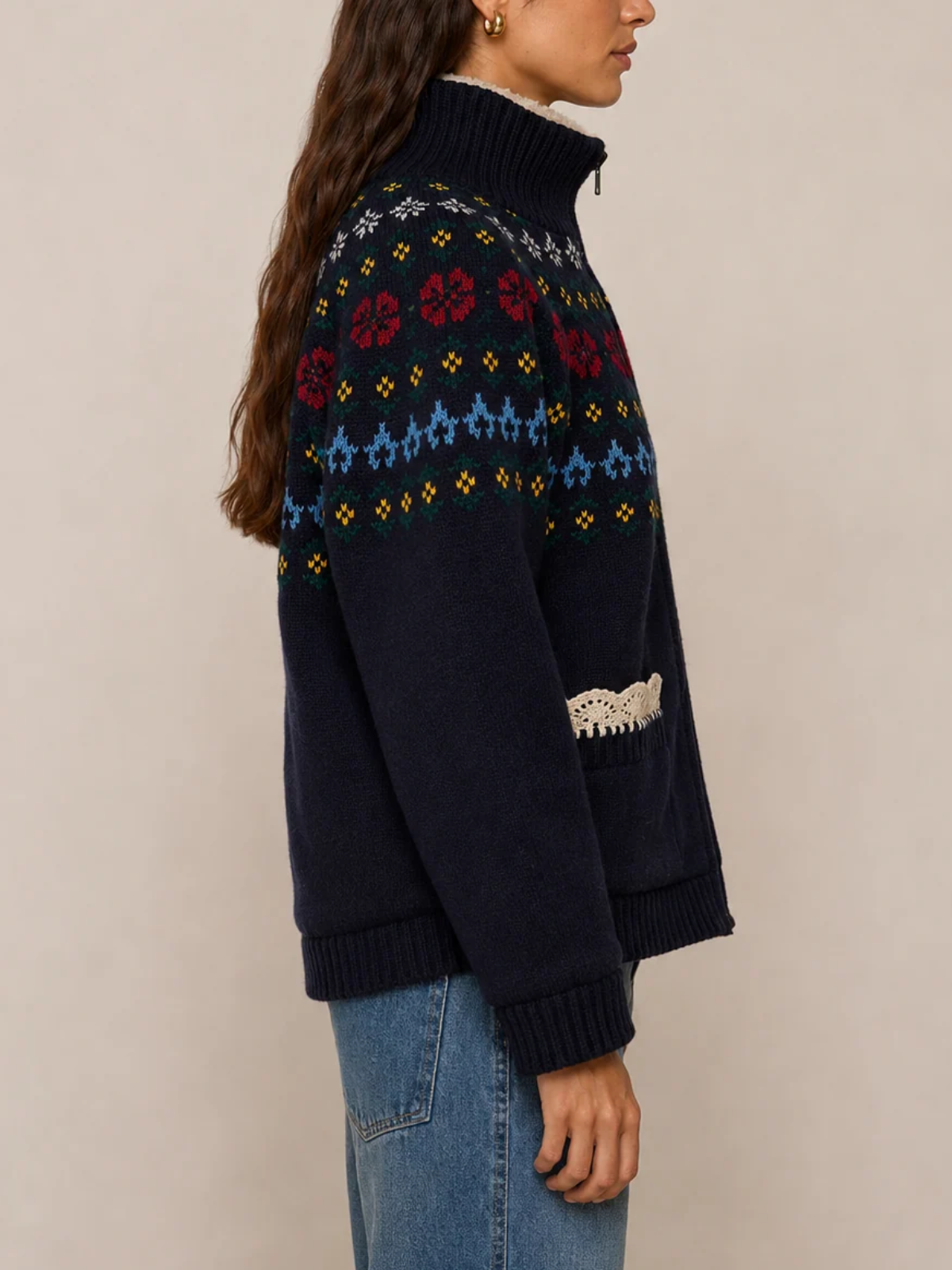 Sea Preston Knit Sherpa Jacket_AW26-115
