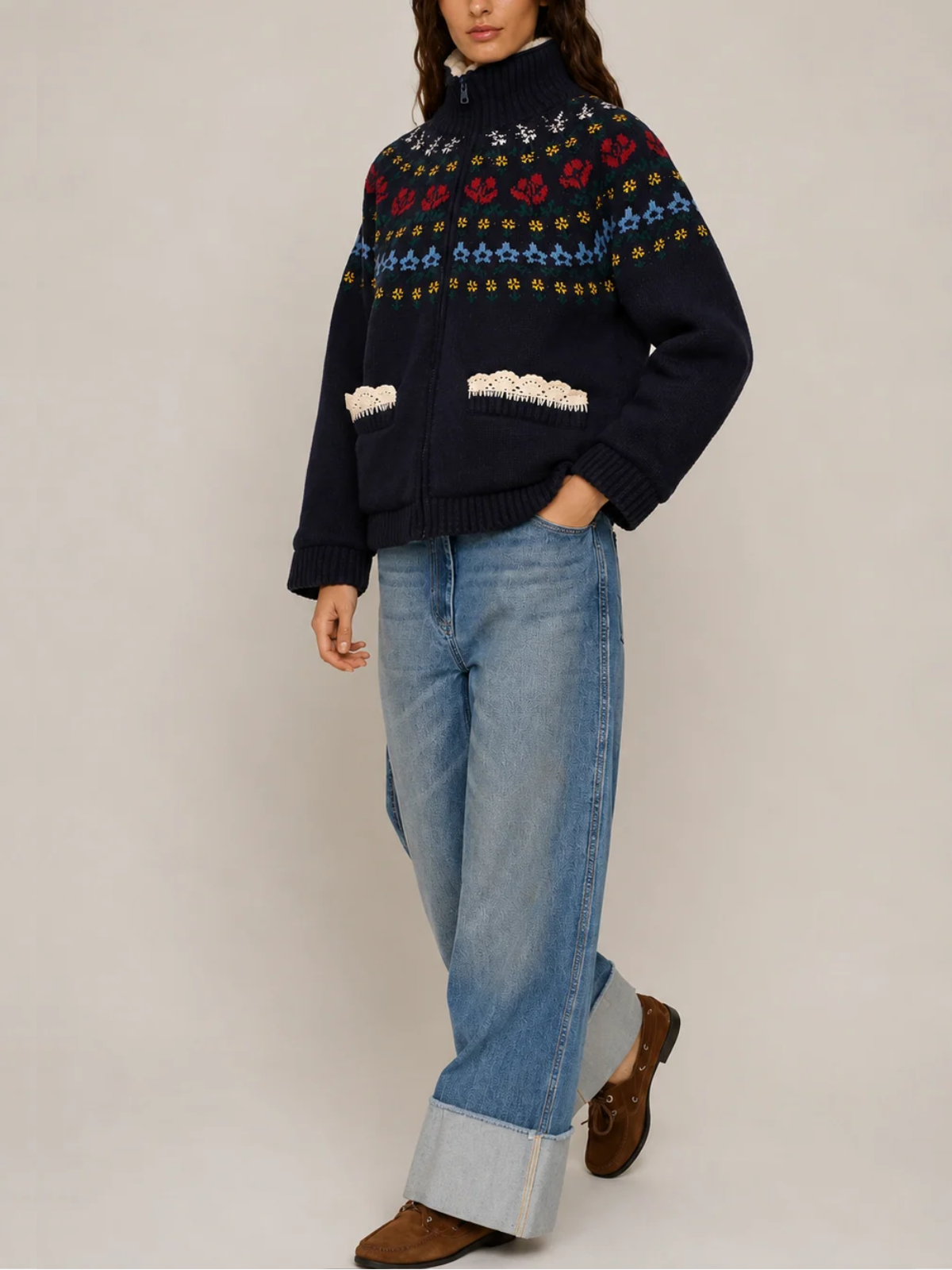 Sea Preston Knit Sherpa Jacket_AW26-115