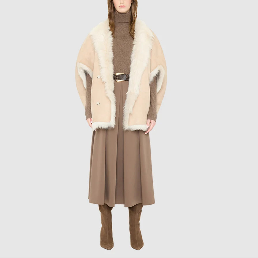 HISO Rothen Parchment Reversible Shearling Vest