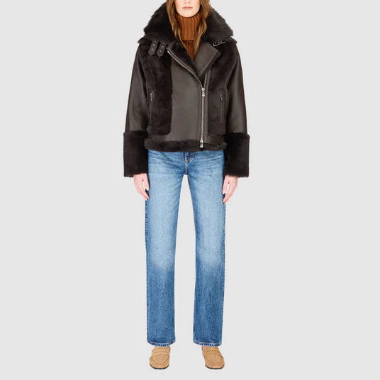 Hiso Soul Jet Shearling Moto Jacket