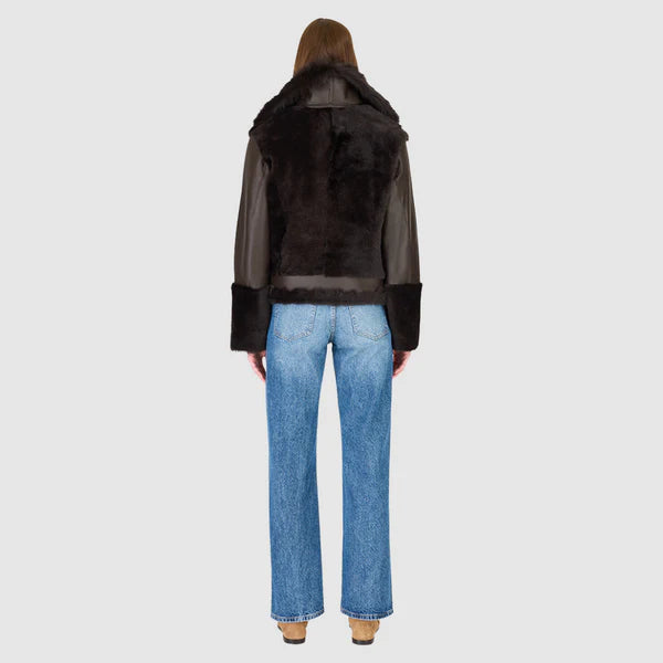Hiso Soul Jet Shearling Moto Jacket