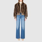 Hiso Bean Badger Shearling Bomber Jacket