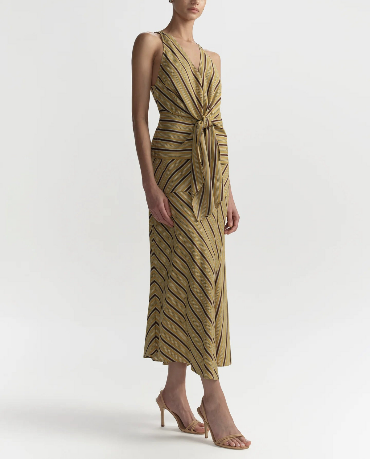 ALC Elle Tie Front Striped Top