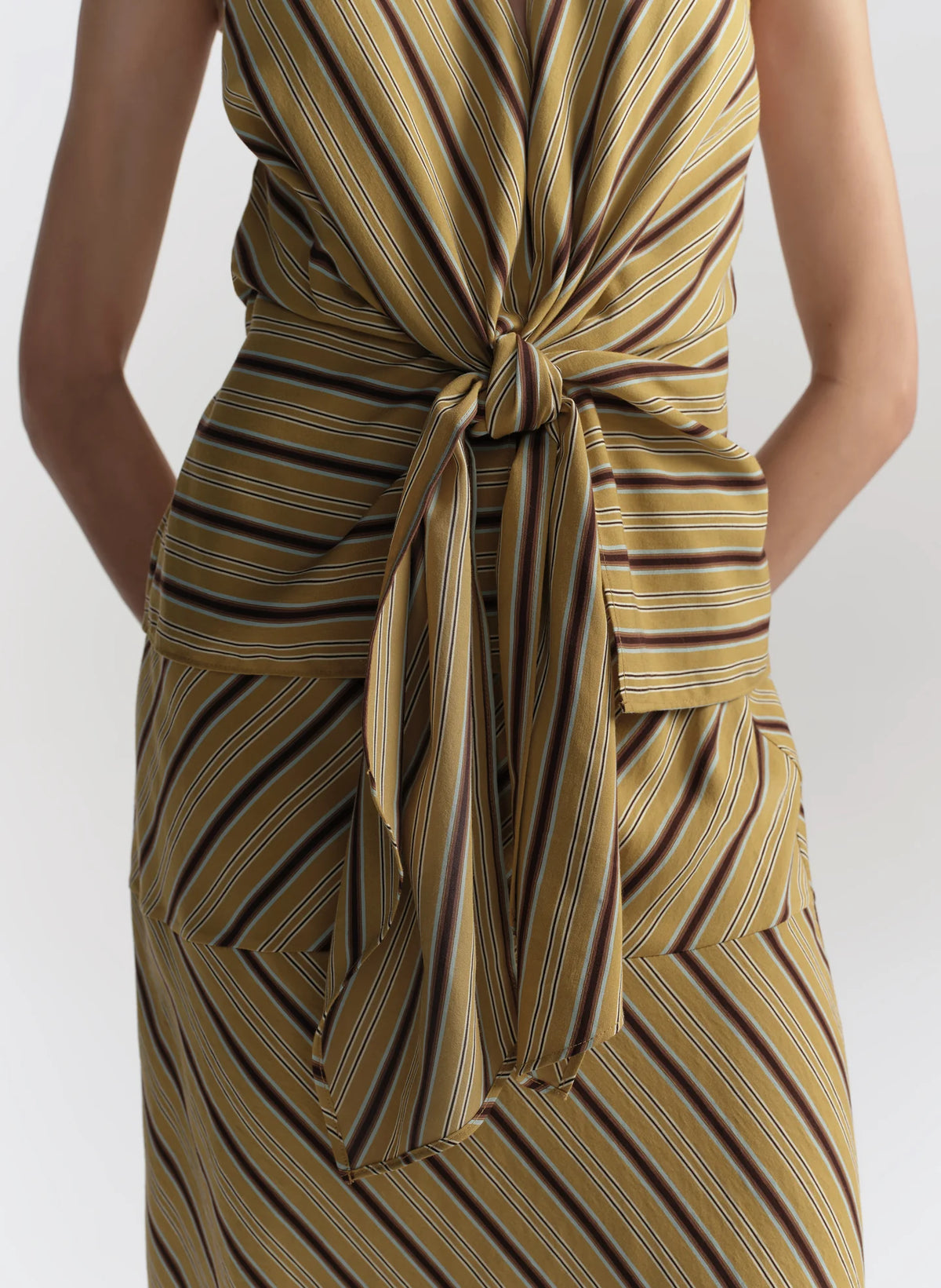 ALC Elle Tie Front Striped Top