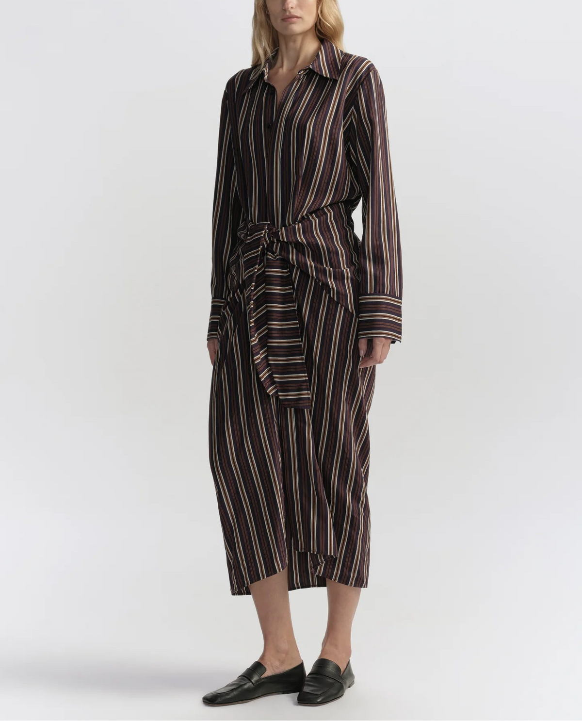 A.L.C Mila Striped Midi Shirtdress