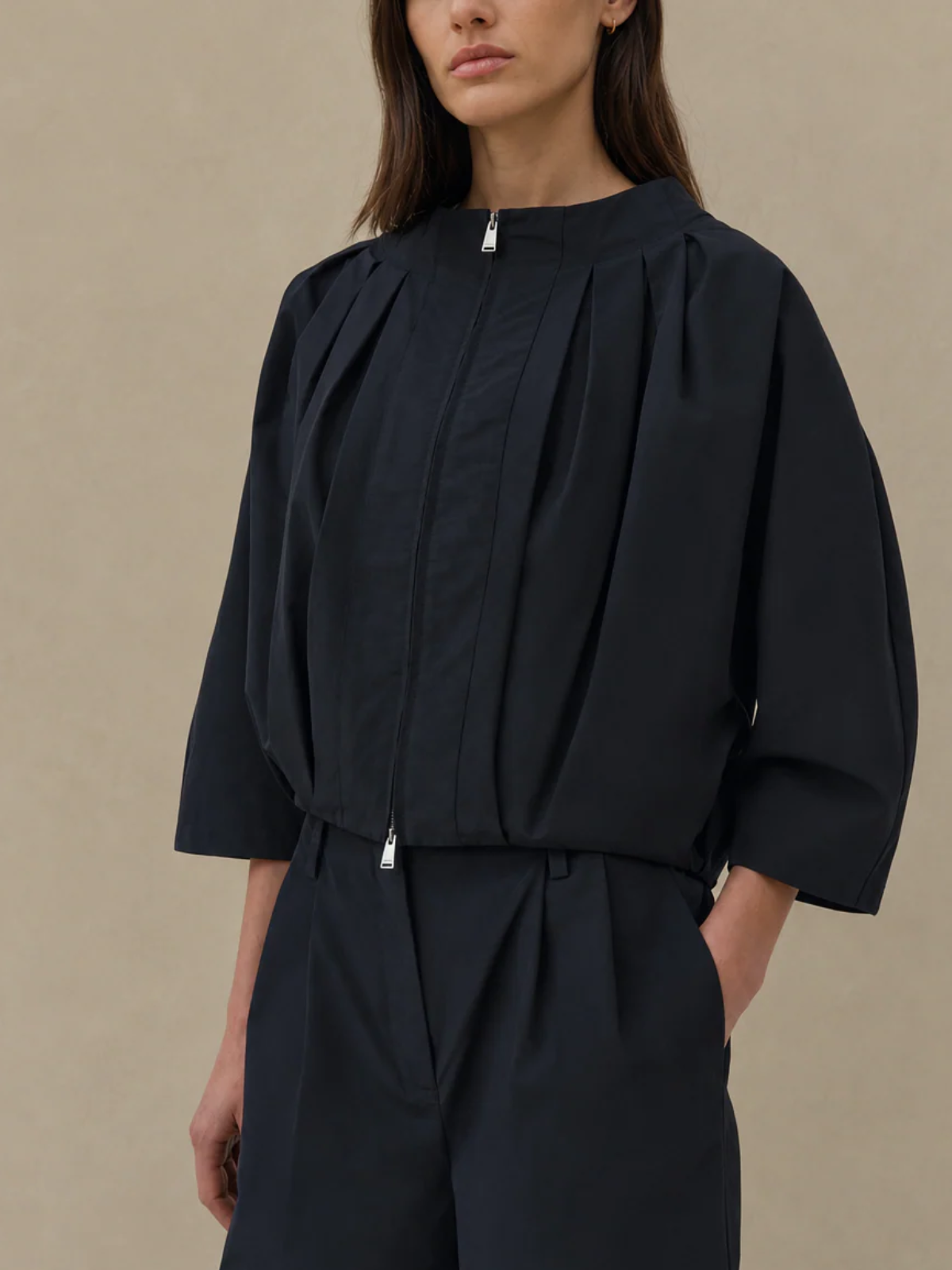 Simkhai Jess Pleated Jacket_426-6068-CC