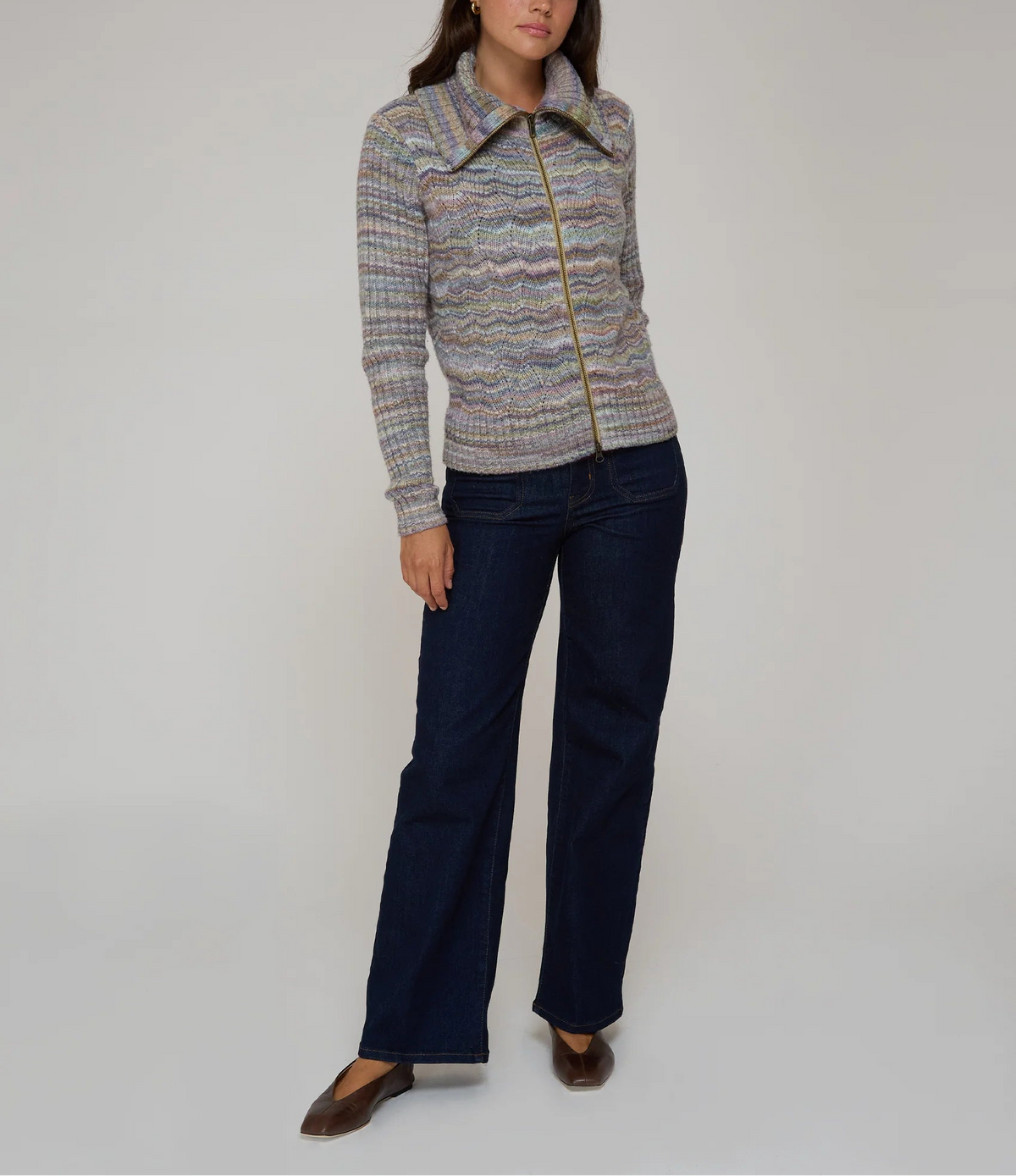 Autumn Cashmere Basketweave Zip Front Jacket