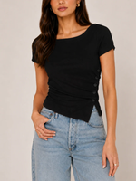 Stateside TS Rib Side Buttoned Top_618-6269