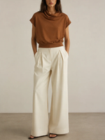 Stateside TS Softest Fleece Draped Neck Top_130-6184