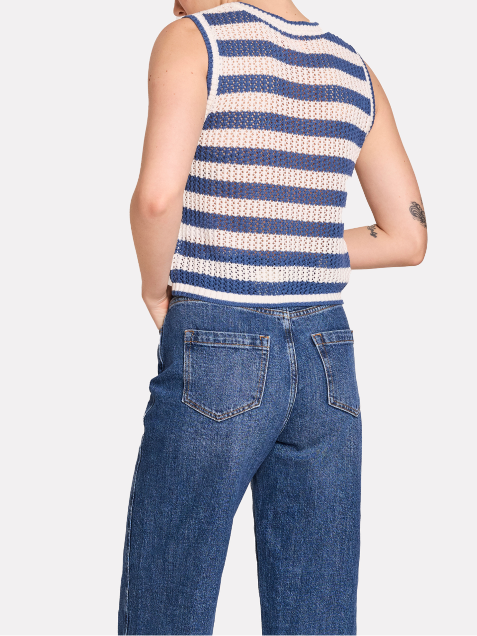 Wispr Stripe Pointelle Tank