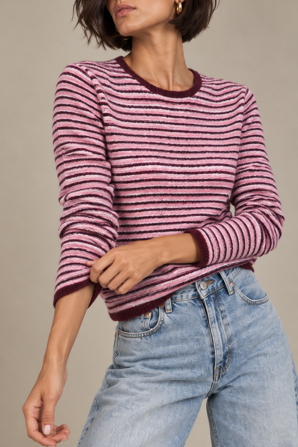 White + Warren Cashmere Striped Sweater