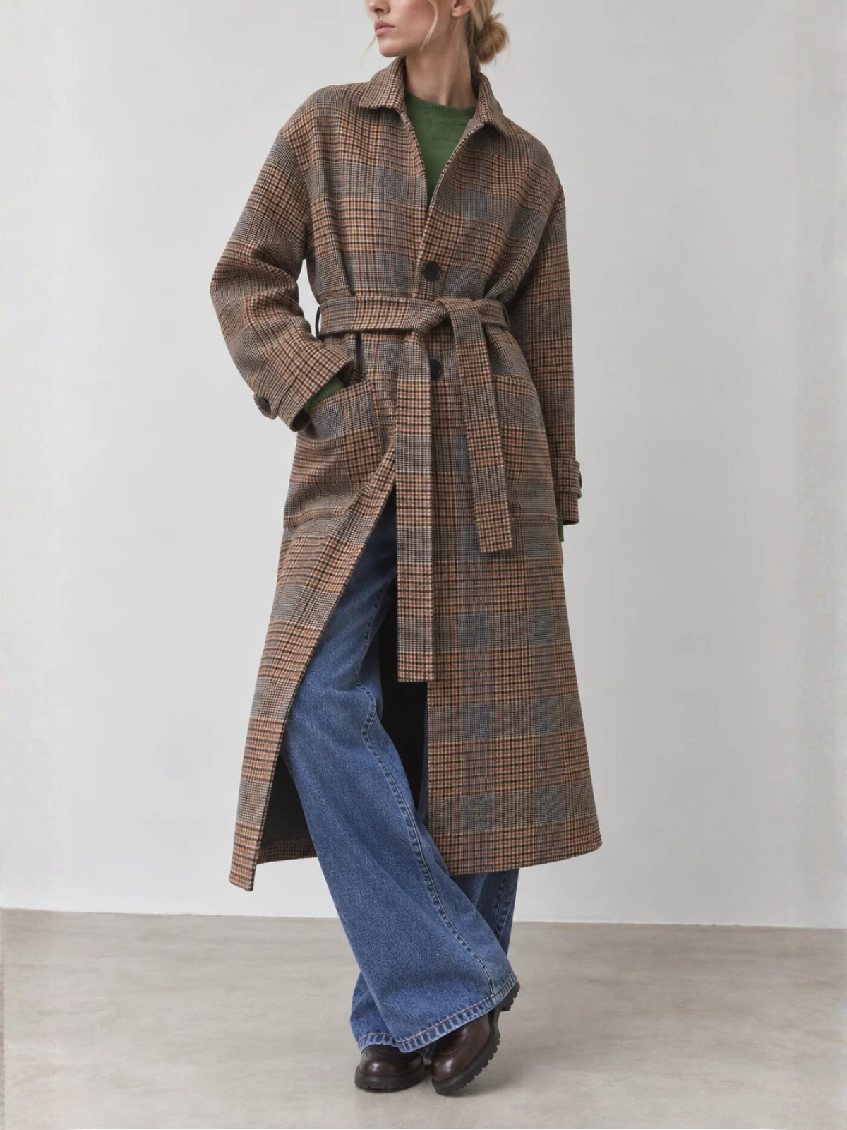 Suncoo Enjou Long Reversible Wool Coat H26C11199