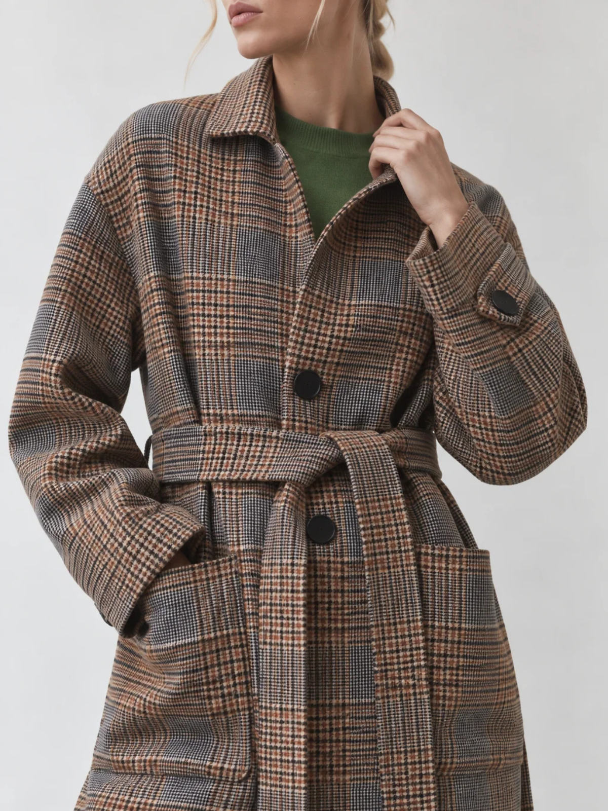 Suncoo Enjou Long Reversible Wool Coat H26C11199