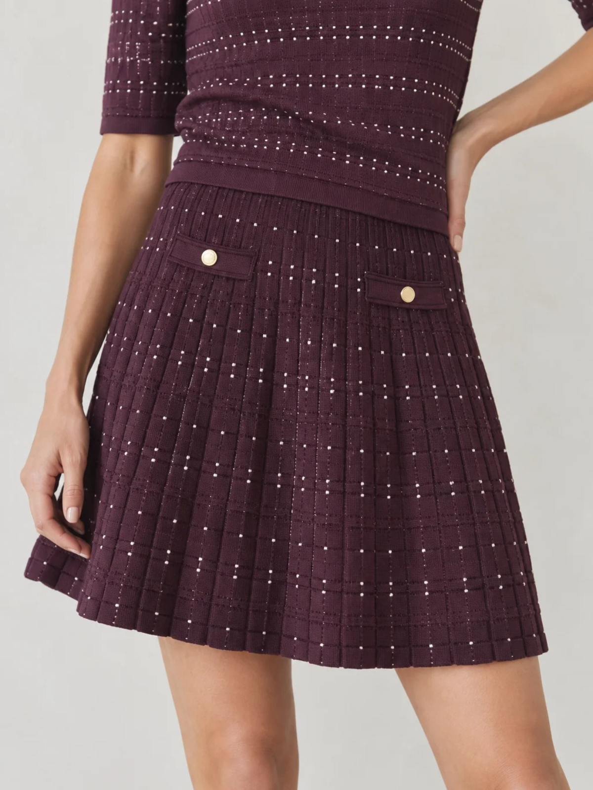 Suncoo Fradela Knitted Mini Skirt H26M05208