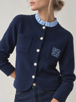 Suncoo Geola Two Tone Embroidered Cardigan H26M02143