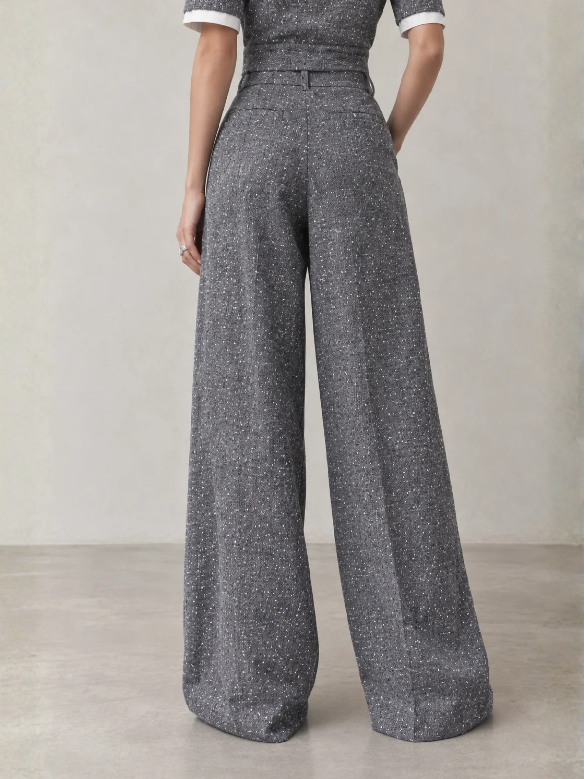 Suncoo Jerk Wide Leg Sequins Pant H26C04137