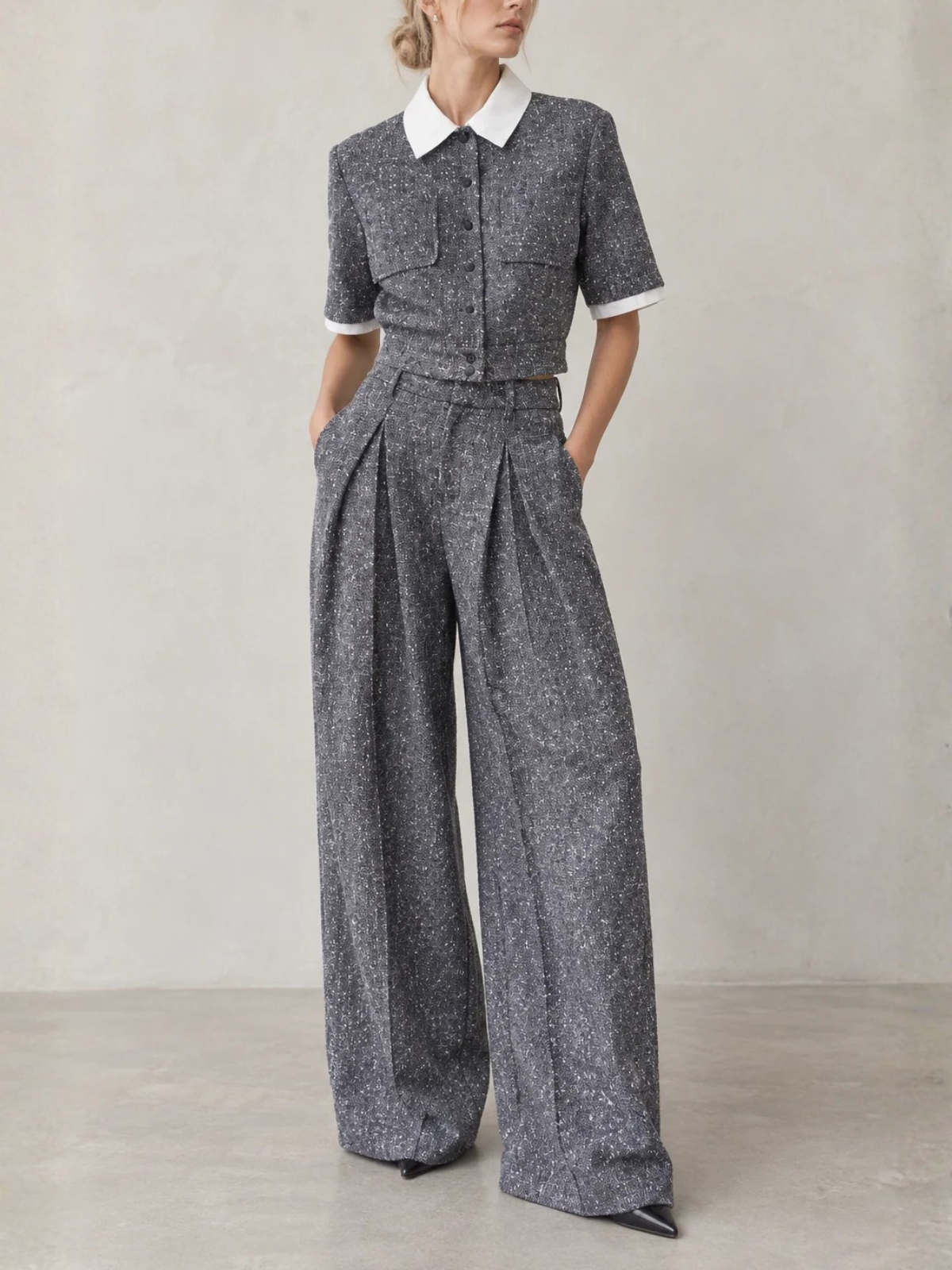 Suncoo Jerk Wide Leg Sequins Pant H26C04137