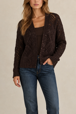 Wispr Sequin Diamond Pointelle Cardigan
