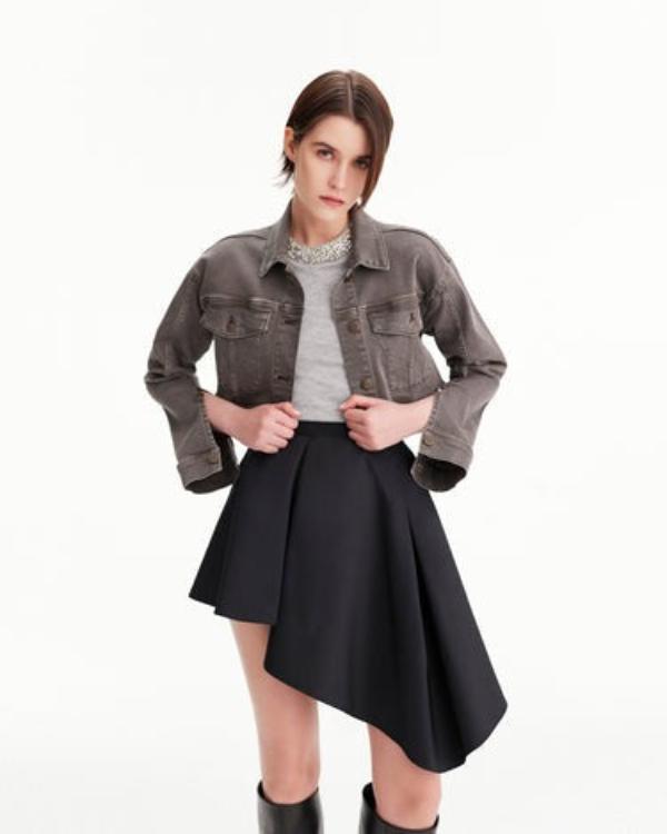 TS Theo Theia Taffeta Mini Asymmetrical Skirt