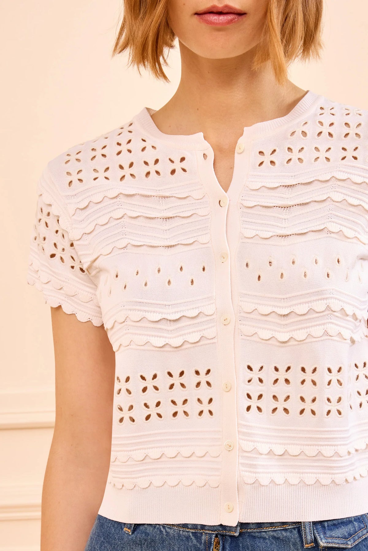 Ulla Johnson Abrina Eyelet Knit Cardigan