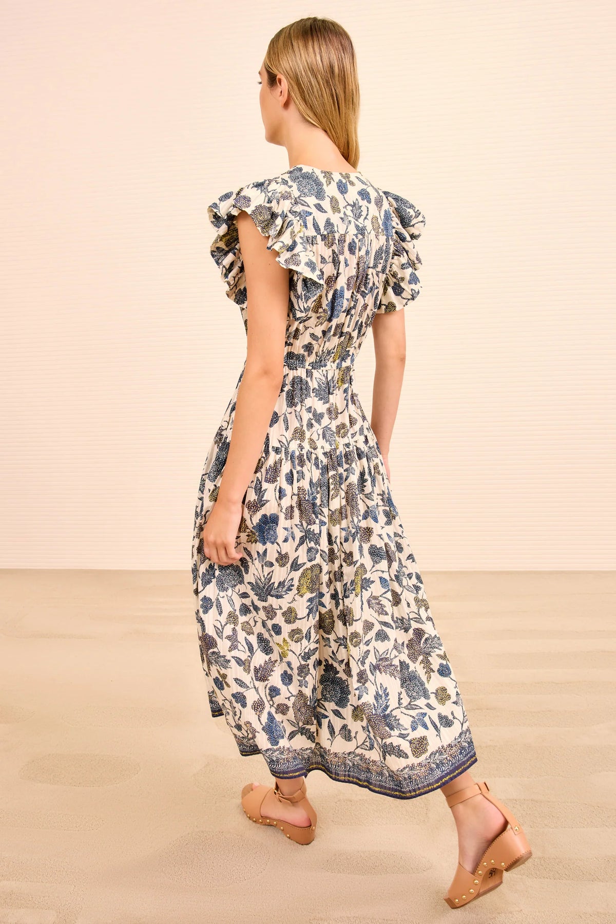 Ulla Johnson Kairi Flutter Sleeve Midi Dress