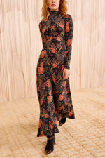 Ulla Johnson Koa Jersey Ruched Front Turtleneck Dress