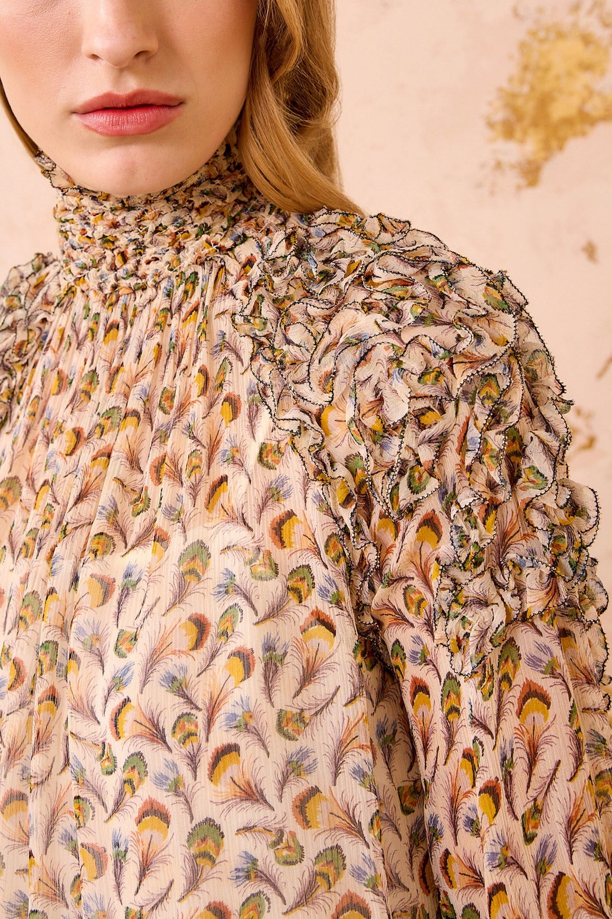 Ulla Johnson Magdalena Silk Smocked L/S Blouse