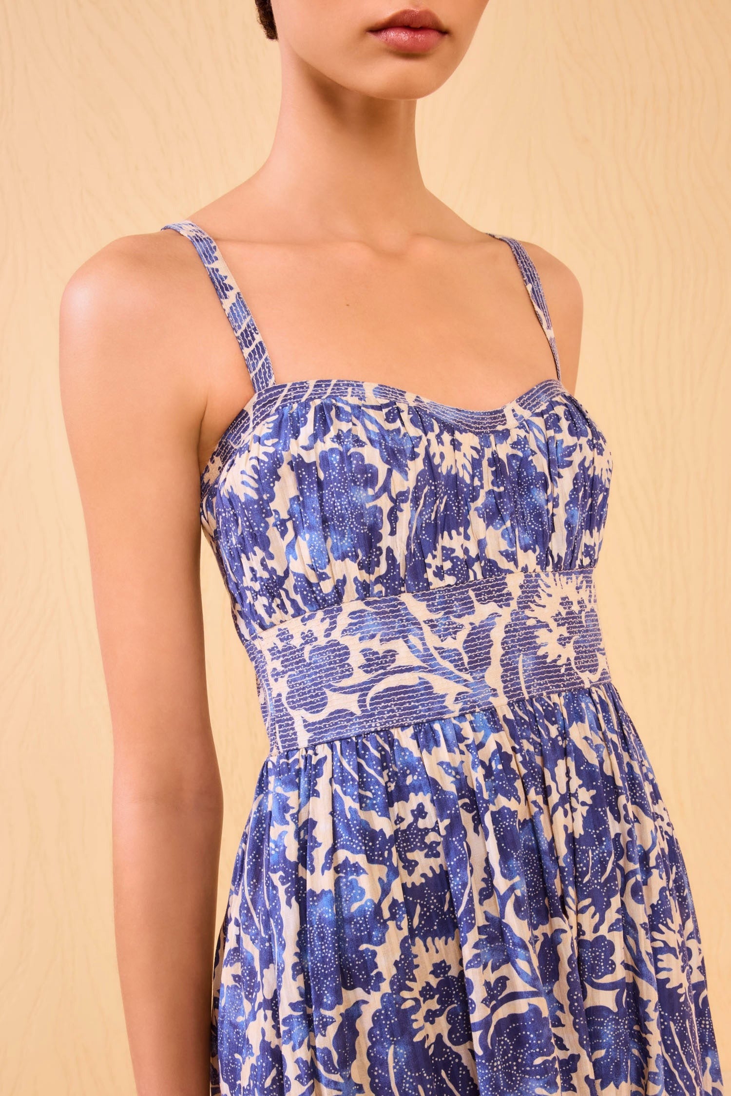 nadine cami midi dress Ulla Johnson Nadine Cami Midi Dress In Ocean Evoluxxy