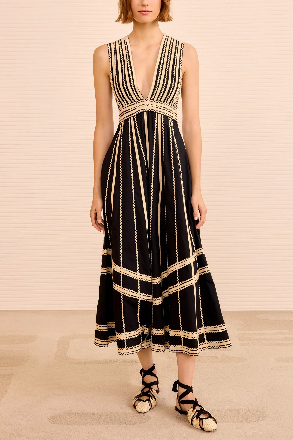 Ulla Johnson Palermo Deep V Midi Dress