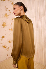Ulla Johnson Rouen Silk Ruffle Front L/S Blouse