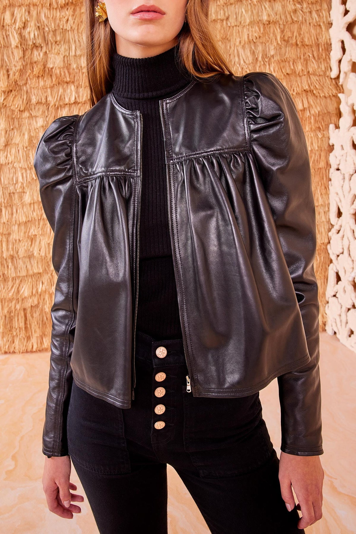 Ulla Johnson Anouk Zip Up Leather Jacket