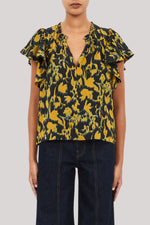 Ulla Johnson Lilo Flutter Sleeve Blouse