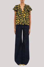 Ulla Johnson Lilo Flutter Sleeve Blouse