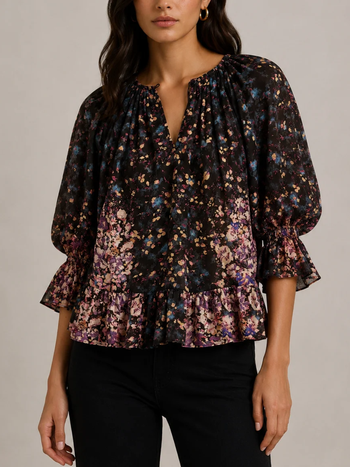 Ulla Johnson Elise Short Sleeve Silk Blouse_FA260218