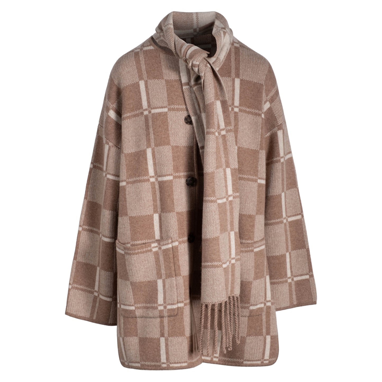 Naadam Luxe Plaid Jacquard Coat