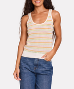 Wispr Rainbow Stripe Pointelle Vest