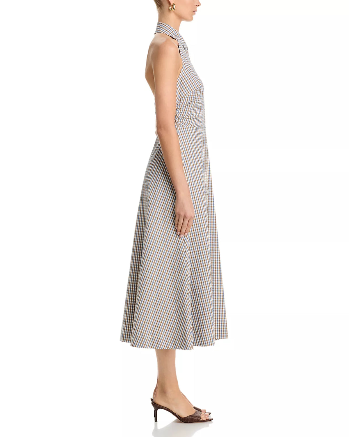 Veronica Beard Mackey Halter Dress in Acorn Multi