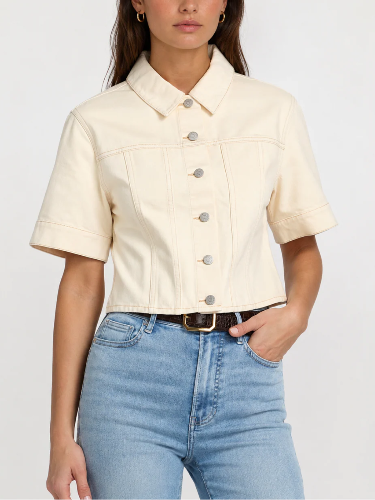 Veronica Beard Malcom S/S Cropped Denim Jacket_J2603D140190EC