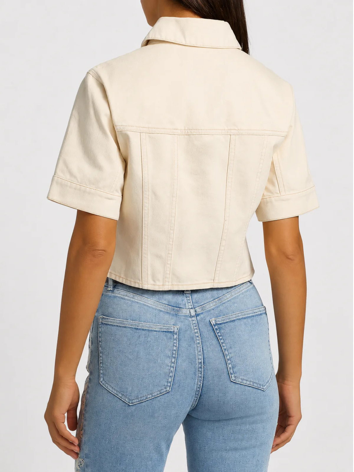 Veronica Beard Malcom S/S Cropped Denim Jacket_J2603D140190EC