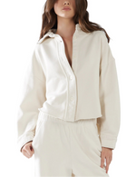 Les Tian Alison Oversized Crop Button Up Jacket