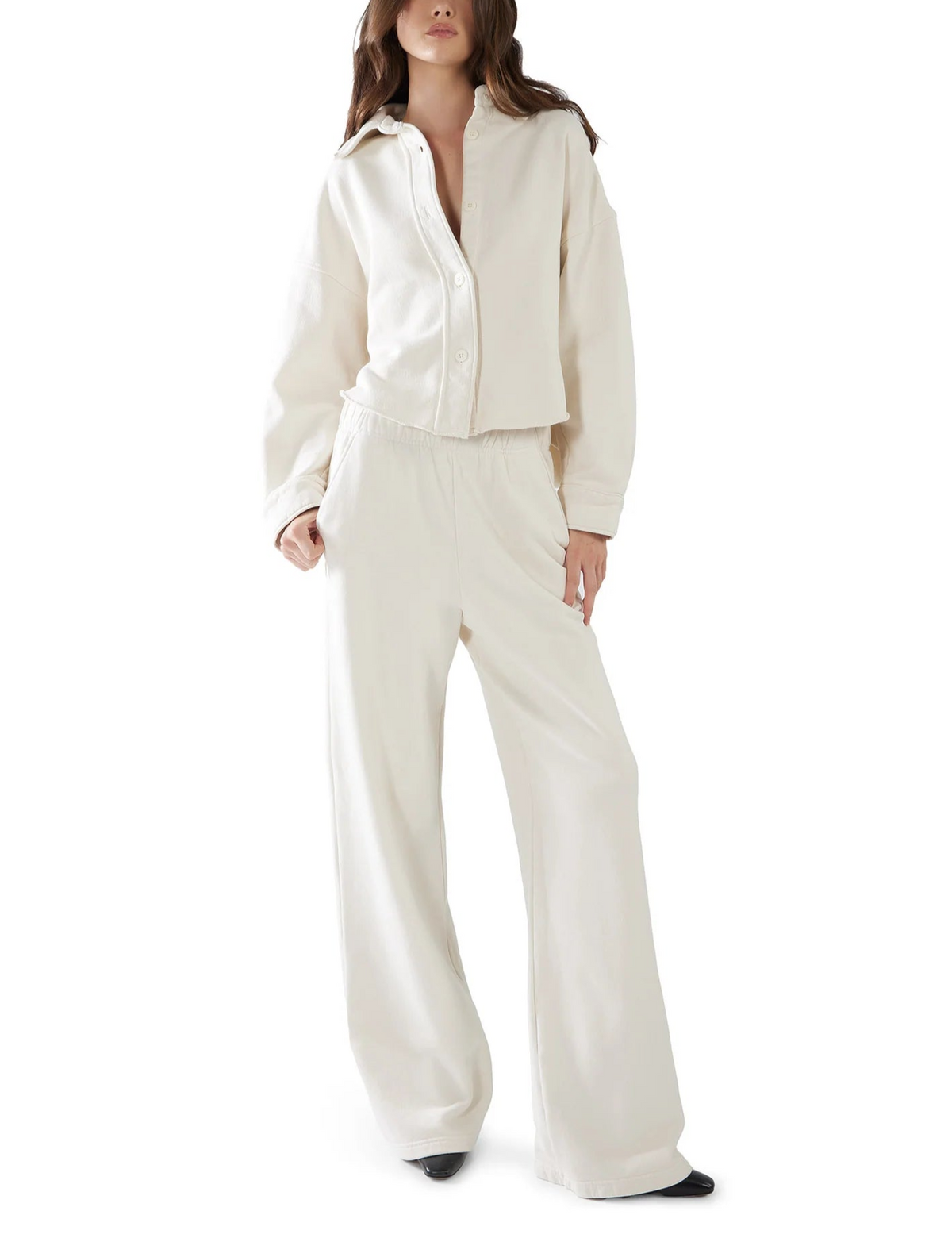 Les Tian Alison Oversized Crop Button Up Jacket